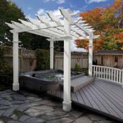 Vinyl pergola which is perfect for your hot tub or spa