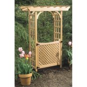 rosedale wood arbor with garden gate